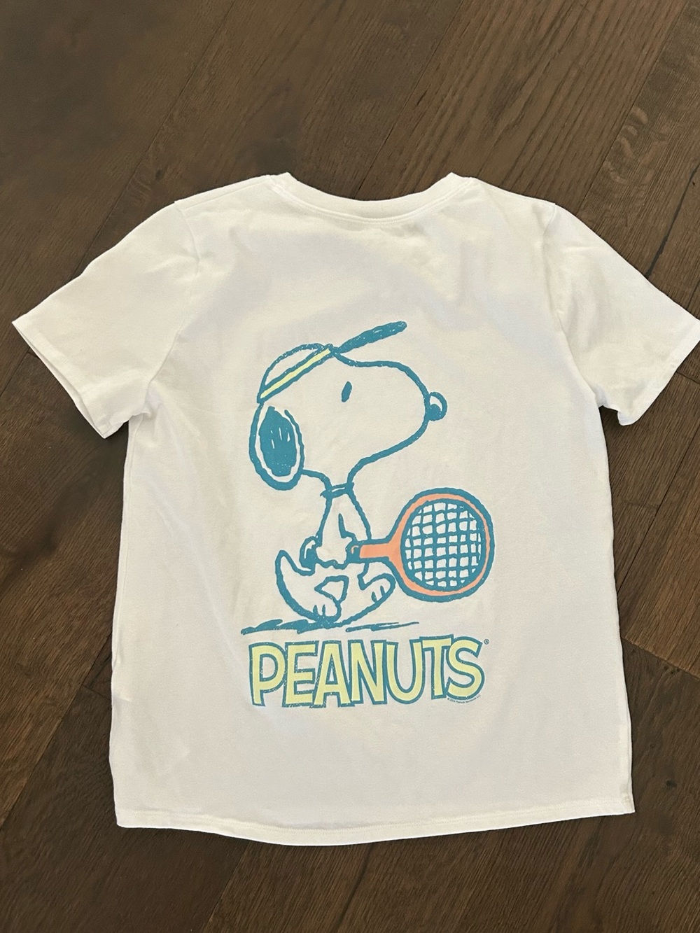 Abercrombie Peanuts Kids' White Snoopy Tennis Graphic Tee Size 11/12